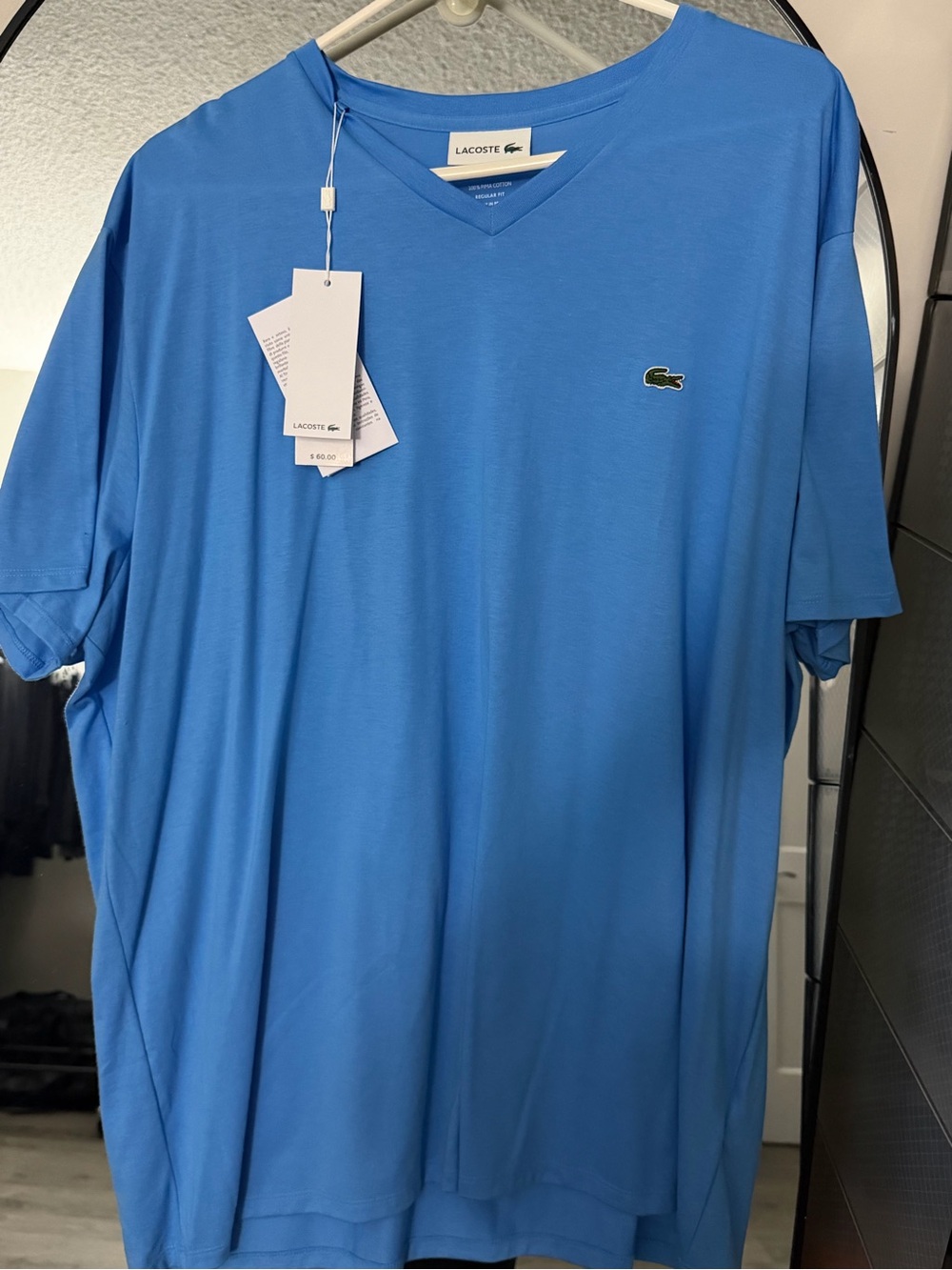 Lacoste Men’s Light Blue V-Neck Short Sleeve Polo
